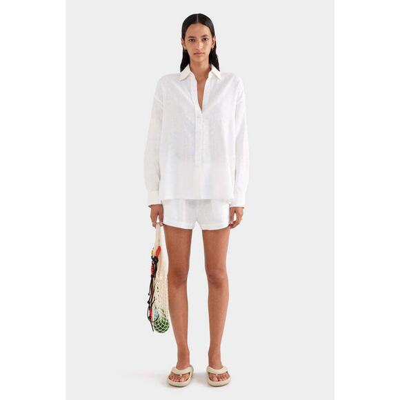 Venroy Classic Linen Shirt - S - White - Picture 3 of 5